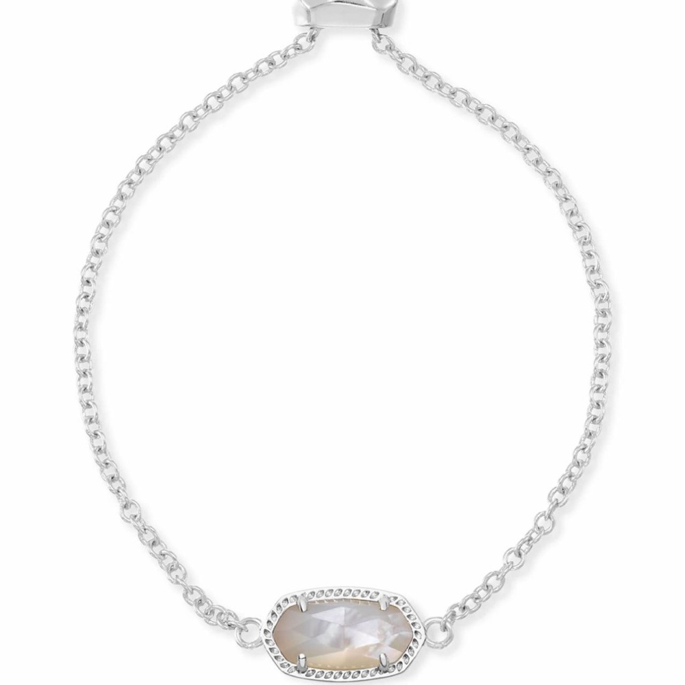 Kendra Scott Elaina Silver and White Mother of Pearl Adjustable Bracelet